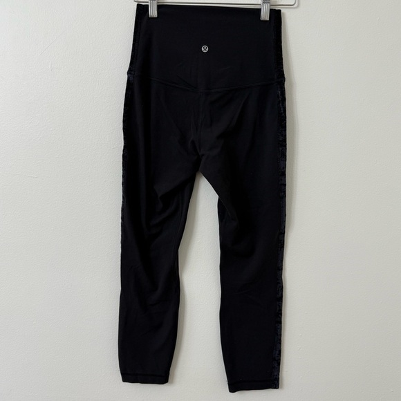 {6} Lululemon Align Super High-Rise Crop Crushed Velvet Black - Picture 8 of 10